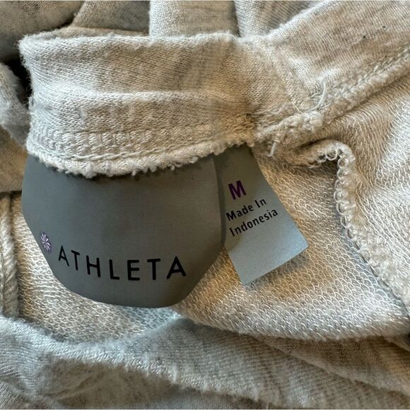 Athleta USA Criss Cross Open Back Super soft Modal Sweatshirt Light Gray Size M - Picture 3 of 16